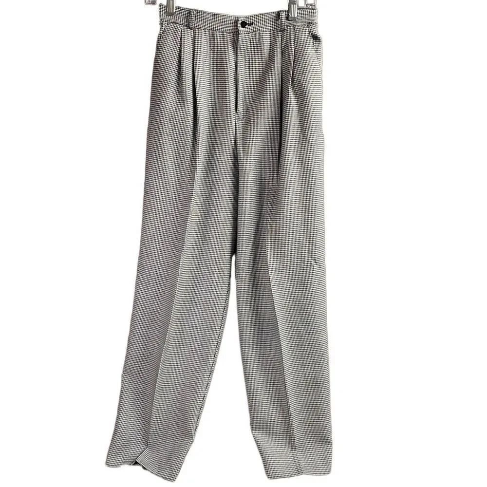 Christy Girl Vintage Houndstooth High Waisted Pleated Slacks Size 10